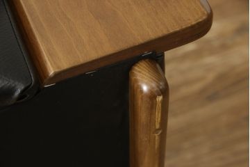 中古　美品　富士ファニチア(富士ファニチュア、フジファニチュア、FUJI FURNITURE、富士ファニチャー)　本革製三人掛けソファ(3Pソファ)(R-049900)