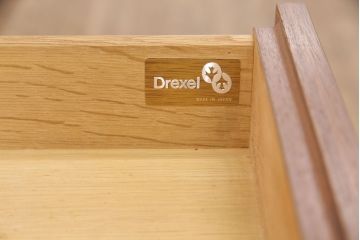 中古　DREXEL HERITAGE(ドレクセルヘリテイジ)　Triune(トライユン)　レザートップが格好いいマホガニー材製のデスク(両袖机、在宅ワーク、在宅用ワークデスク)(定価約75万円)(R-049901)