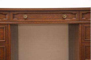 中古　DREXEL HERITAGE(ドレクセルヘリテイジ)　Triune(トライユン)　レザートップが格好いいマホガニー材製のデスク(両袖机、在宅ワーク、在宅用ワークデスク)(定価約75万円)(R-049901)
