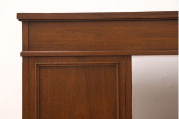 中古　DREXEL HERITAGE(ドレクセルヘリテイジ)　Triune(トライユン)　レザートップが格好いいマホガニー材製のデスク(両袖机、在宅ワーク、在宅用ワークデスク)(定価約75万円)(R-049901)