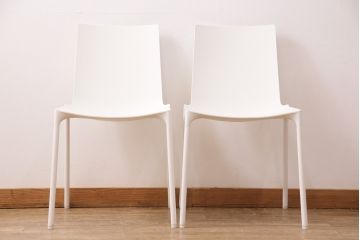 中古　オカムラ(OKAMURA)　ウィスナーハーガー(wiesner hager)　スタッキングチェア2脚セット(マカオチェア、MACAO Chair、会議用チェア、オフィスチェア、椅子、イス、バラ売り可能)(定価約10万円)(R-049902)