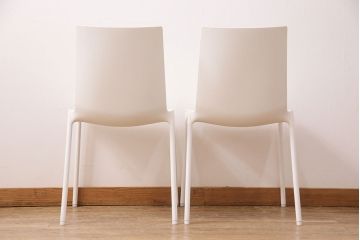中古　オカムラ(OKAMURA)　ウィスナーハーガー(wiesner hager)　スタッキングチェア2脚セット(マカオチェア、MACAO Chair、会議用チェア、オフィスチェア、椅子、イス、バラ売り可能)(定価約10万円)(R-049902)