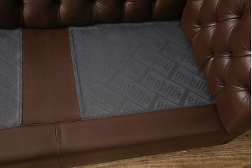 美品　ビンテージ　モビリア　チェスターフィールド風の本革製ソファ(三人掛けソファ、3Pソファ、ヴィンテージ)(R-049908)