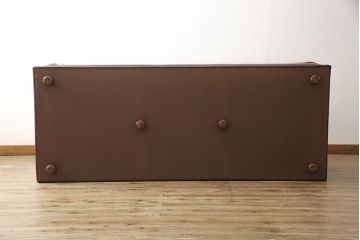 美品　ビンテージ　モビリア　チェスターフィールド風の本革製ソファ(三人掛けソファ、3Pソファ、ヴィンテージ)(R-049908)