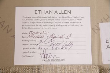 新古　未使用展示品　超美品　ETHAN ALLEN(イーセンアーレン)　くつろぎの空間づくりにおすすめの一人掛けソファ(1Pソファ、アームソファ、シングルソファ)(R-049911)