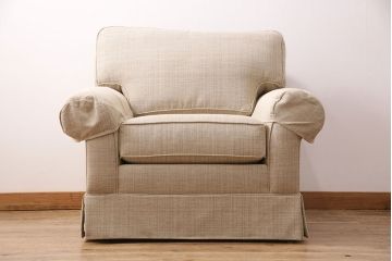 極美品　展示品　ETHAN ALLEN(イーセンアーレン)　くつろぎの空間づくりにおすすめの一人掛けソファ(1Pソファ、アームソファ、シングルソファ)(R-049911)