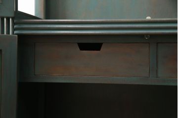 中古　美品　バロッサバレンティ(VARO,S.A. VALENTI)　アルタミラ205901SP　グリーンカラーが空間のアクセントになるガラスキャビネット(飾り棚、陳列棚、店舗什器)(定価約72万円)(R-049914)