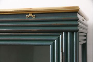 中古　美品　バロッサバレンティ(VARO,S.A. VALENTI)　アルタミラ205901SP　グリーンカラーが空間のアクセントになるガラスキャビネット(飾り棚、陳列棚、店舗什器)(定価約72万円)(R-049914)