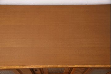 中古　美品　工房我楽堂　拭き漆仕上げが上質さを高める栗材製戸棚(定価約37万円)(収納棚、サイドボード、キャビネット)(R-049915)