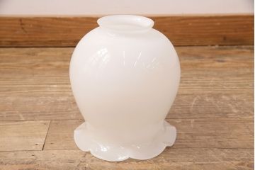 昭和レトロ　ビンテージ照明　フリルシェードが可愛らしいペンダントライト(天井照明、吊り下げ照明、シェード、ヴィンテージ)(R-049920)