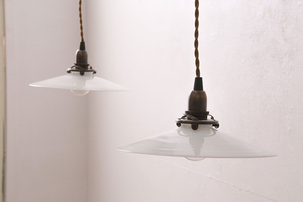 ランプシェード 2個セット 照明 アンティーク アンティーク 乳白色