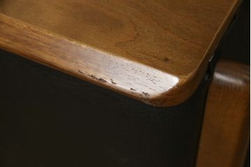 中古　美品　富士ファニチア(富士ファニチュア、フジファニチュア、FUJI FURNITURE、富士ファニチャー)　本革製1人掛けソファ(1Pソファ)(R-049924)