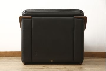 中古　美品　富士ファニチア(富士ファニチュア、フジファニチュア、FUJI FURNITURE、富士ファニチャー)　本革製1人掛けソファ(1Pソファ)(R-049925)