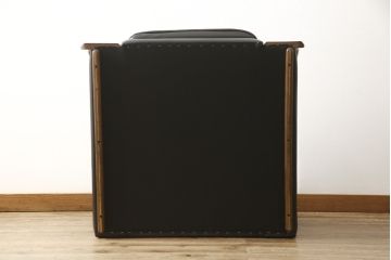 中古　美品　富士ファニチア(富士ファニチュア、フジファニチュア、FUJI FURNITURE、富士ファニチャー)　本革製1人掛けソファ(1Pソファ)(R-049925)