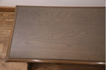 ビンテージ　神戸洋家具　永田良介商店　ガラス天板付き　シックなセンターテーブル(サイドテーブル、ヴィンテージ)(R-049934)