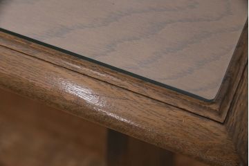 ビンテージ　神戸洋家具　永田良介商店　ガラス天板付き　シックなセンターテーブル(サイドテーブル、ヴィンテージ)(R-049934)