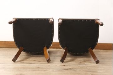 中古　美品　展示品　バロッサバレンティ(VARO,S.A. VALENTI)　本革　エレガントで気品漂うダイニングチェア2脚セット(椅子)(R-049941)