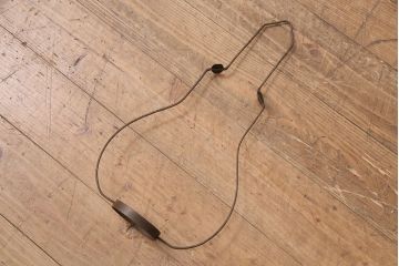 和製アンティーク　平芯5分芯　ピンクの縁が可愛らしいアクセントのオイルランプ(ハンギングランプ、吊り下げランプ、ランタン)(R-049949)