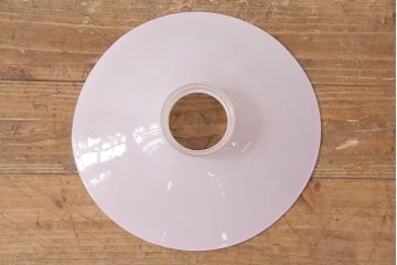 和製アンティーク　平芯5分芯　ピンクの縁が可愛らしいアクセントのオイルランプ(ハンギングランプ、吊り下げランプ、ランタン)(R-049949)