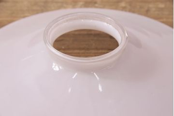 和製アンティーク　平芯5分芯　ピンクの縁が可愛らしいアクセントのオイルランプ(ハンギングランプ、吊り下げランプ、ランタン)(R-049949)