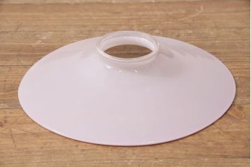 和製アンティーク　平芯5分芯　ピンクの縁が可愛らしいアクセントのオイルランプ(ハンギングランプ、吊り下げランプ、ランタン)(R-049949)