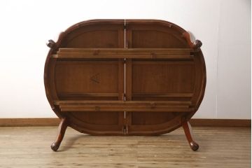 中古　高級家具　カリン材のエクステンションテーブル(ダイニングテーブル、花梨材)(R-049959)