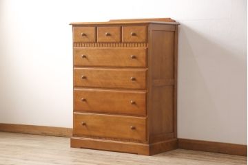 中古　横浜クラシック家具　ダニエル(Daniel)　チェストセブン(S)(サイドチェスト、引き出し)(定価約40万円)(R-049960)