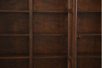 中古　美品　松本民芸家具　収納力たっぷりの高級感漂うD型食器棚(カップボード、飾り棚、収納棚、本箱)(R-049963)