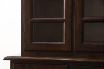 中古　美品　松本民芸家具　収納力たっぷりの高級感漂うD型食器棚(カップボード、飾り棚、収納棚、本箱)(R-049963)