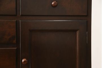 中古　美品　松本民芸家具　収納力たっぷりの高級感漂うD型食器棚(カップボード、飾り棚、収納棚、本箱)(R-049963)
