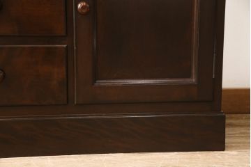 中古　美品　松本民芸家具　収納力たっぷりの高級感漂うD型食器棚(カップボード、飾り棚、収納棚、本箱)(R-049963)