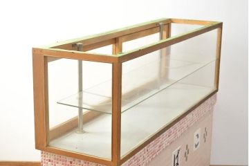 和製アンティーク　希少!　タイル付きの可愛いタバコ屋ガラスケース(ショーケース、陳列棚)(R-049970)