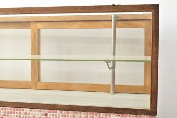 和製アンティーク　希少!　タイル付きの可愛いタバコ屋ガラスケース(ショーケース、陳列棚)(R-049970)