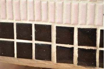 和製アンティーク　希少!　タイル付きの可愛いタバコ屋ガラスケース(ショーケース、陳列棚)(R-049970)