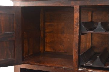 中古　美品　松本民芸家具　コレクションにもおすすめ!クラシックな雰囲気が格好いいS.P型ワインボード(ワインラック、収納棚、戸棚、キャビネット、SP型)(定価約99万円)(R-049972)