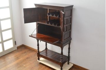 中古　美品　松本民芸家具　コレクションにもおすすめ!クラシックな雰囲気が格好いいS.P型ワインボード(ワインラック、収納棚、戸棚、キャビネット、SP型)(定価約99万円)(R-049972)