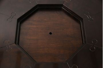 中古　民芸家具　美品　星野民芸(星野民藝)　桜材　激レア品!　存在感を放つ八角炉+椅子4脚セット(ダイニングテーブル、囲炉裏、ダイニングセット)(定価約120万円)(R-049974)