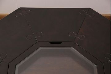 中古　民芸家具　美品　星野民芸(星野民藝)　桜材　激レア品!　存在感を放つ八角炉+椅子4脚セット(ダイニングテーブル、囲炉裏、ダイニングセット)(定価約120万円)(R-049974)