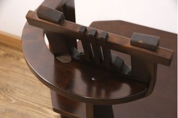 中古　民芸家具　美品　星野民芸(星野民藝)　桜材　激レア品!　存在感を放つ八角炉+椅子4脚セット(ダイニングテーブル、囲炉裏、ダイニングセット)(定価約120万円)(R-049974)