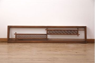 和製アンティーク　ディスプレイとしてもおすすめ!片面ガラス入りの組子欄間(明かり取り、明り取り)(R-049975)