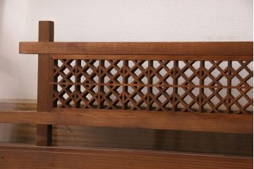 和製アンティーク　ディスプレイとしてもおすすめ!片面ガラス入りの組子欄間(明かり取り、明り取り)(R-049975)