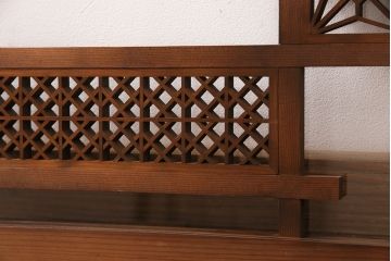 和製アンティーク　ディスプレイとしてもおすすめ!片面ガラス入りの組子欄間(明かり取り、明り取り)(R-049975)