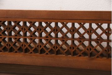 和製アンティーク　ディスプレイとしてもおすすめ!片面ガラス入りの組子欄間(明かり取り、明り取り)(R-049975)