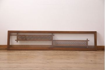 和製アンティーク　ディスプレイとしてもおすすめ!片面ガラス入りの組子欄間(明かり取り、明り取り)(R-049975)