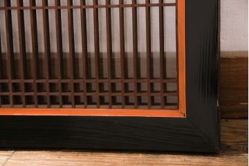 和製アンティーク　片面ガラス　凛とした佇まいが品の良さを高める筬欄間(オサランマ、明かり取り、明り取り、建具)(R-049977)