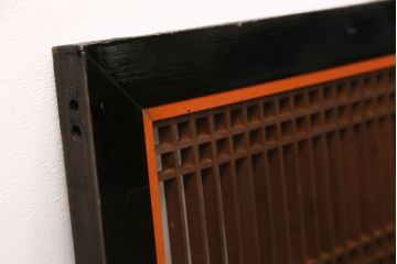 和製アンティーク　片面ガラス　凛とした佇まいが品の良さを高める筬欄間(オサランマ、明かり取り、明り取り、建具)(R-049977)