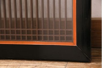 和製アンティーク　片面ガラス　凛とした佇まいが品の良さを高める筬欄間(オサランマ、明かり取り、明り取り、建具)(R-049977)