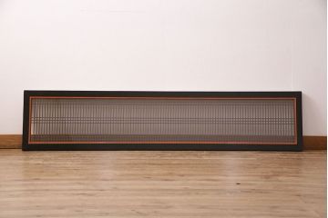 和製アンティーク　片面ガラス　整然と並ぶ桟が凛とした雰囲気を演出する筬欄間(オサランマ、明かり取り、明り取り、建具)(R-049978)