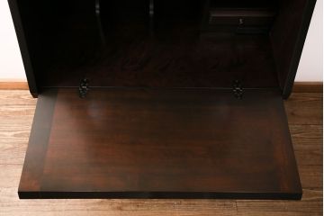 中古　北海道民芸家具　上品な雰囲気漂うライティングビューロー(簿記机、在宅ワーク、在宅用デスク、本棚、収納棚)(定価約50万円)(R-049986)