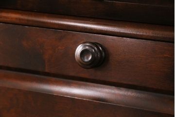 中古　北海道民芸家具　上品な雰囲気漂うライティングビューロー(簿記机、在宅ワーク、在宅用デスク、本棚、収納棚)(定価約50万円)(R-049986)